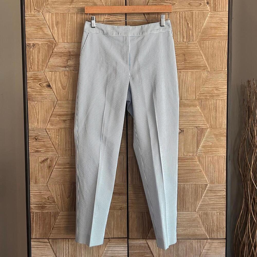 Women's Striped Light Blue and White Pants Size Small